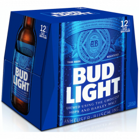 Bud Light Beer 12 Oz 12 Pack Bottles