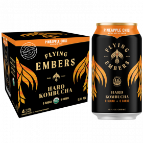 Flying Embers Loose Kombucha Pineapple Chilli 12 Oz 6 Pack Cans