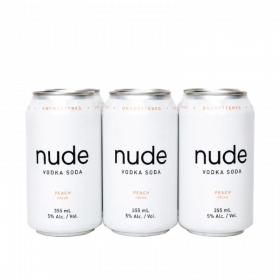 Nude Vodka Soda Peach 12 Oz 6 Pack cans