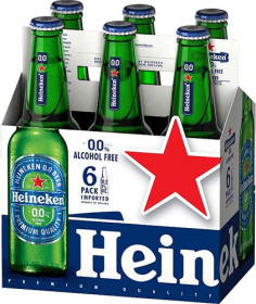 Heineken 0.0 Non-Alcoholic 6 pack Bottles 11.2 Oz