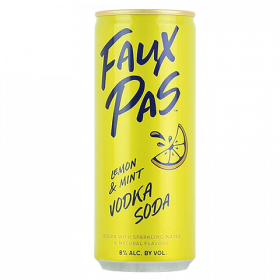 Faux Pas Lemon & Mint Vodka Soda 250ml Can