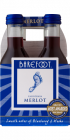 Barefoot Merlot 187ml 4Pack Bottles