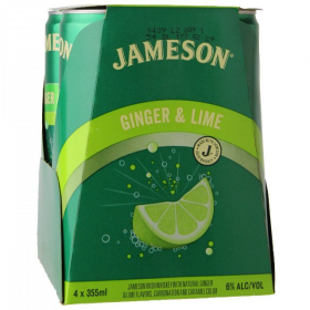 Jameson Ginger And Lime Ready To Drink 355ml 4 Pack Cans